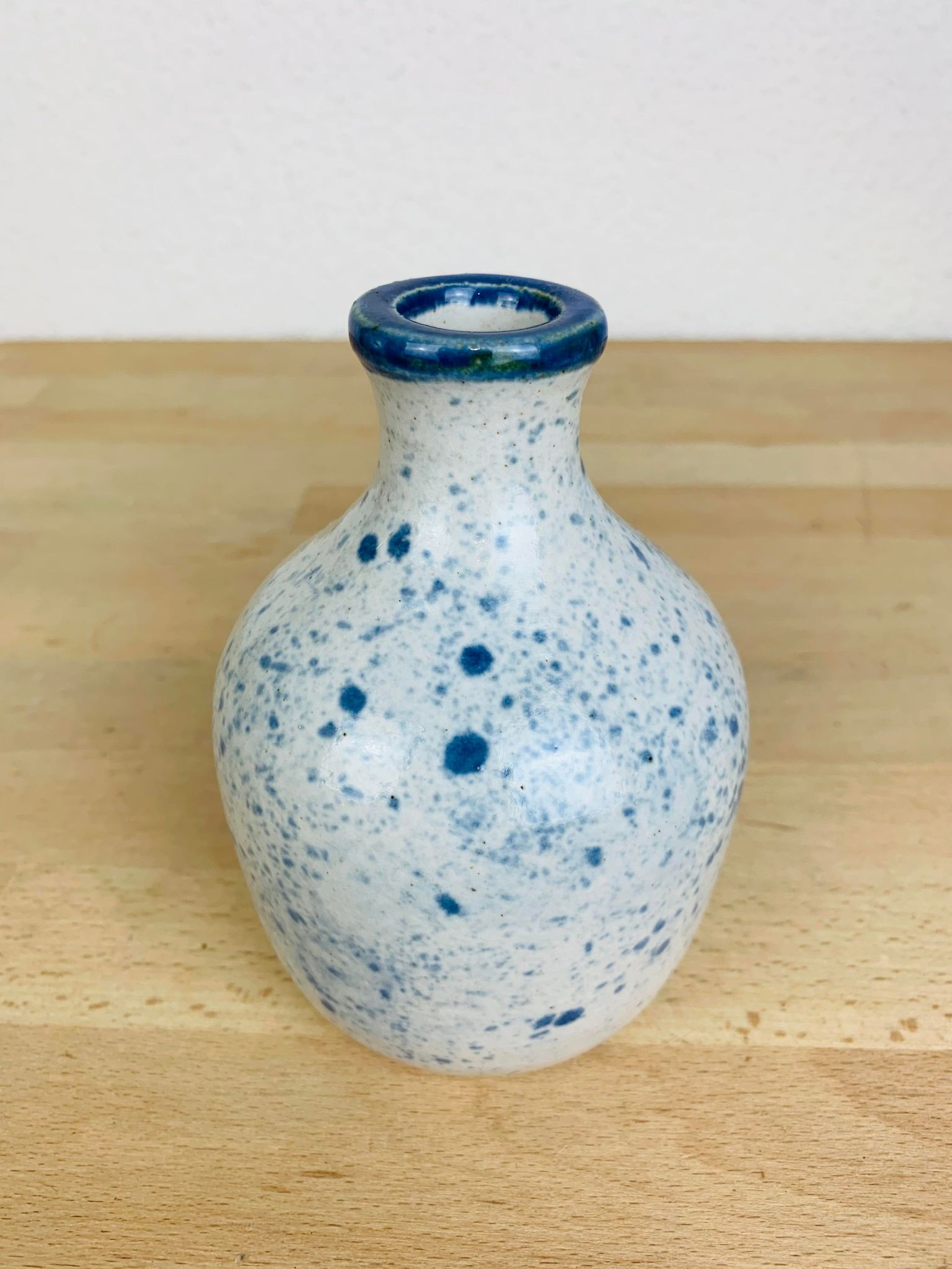 Vintage blue ceramic vase