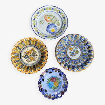 Set of 4 colorful decorative plates