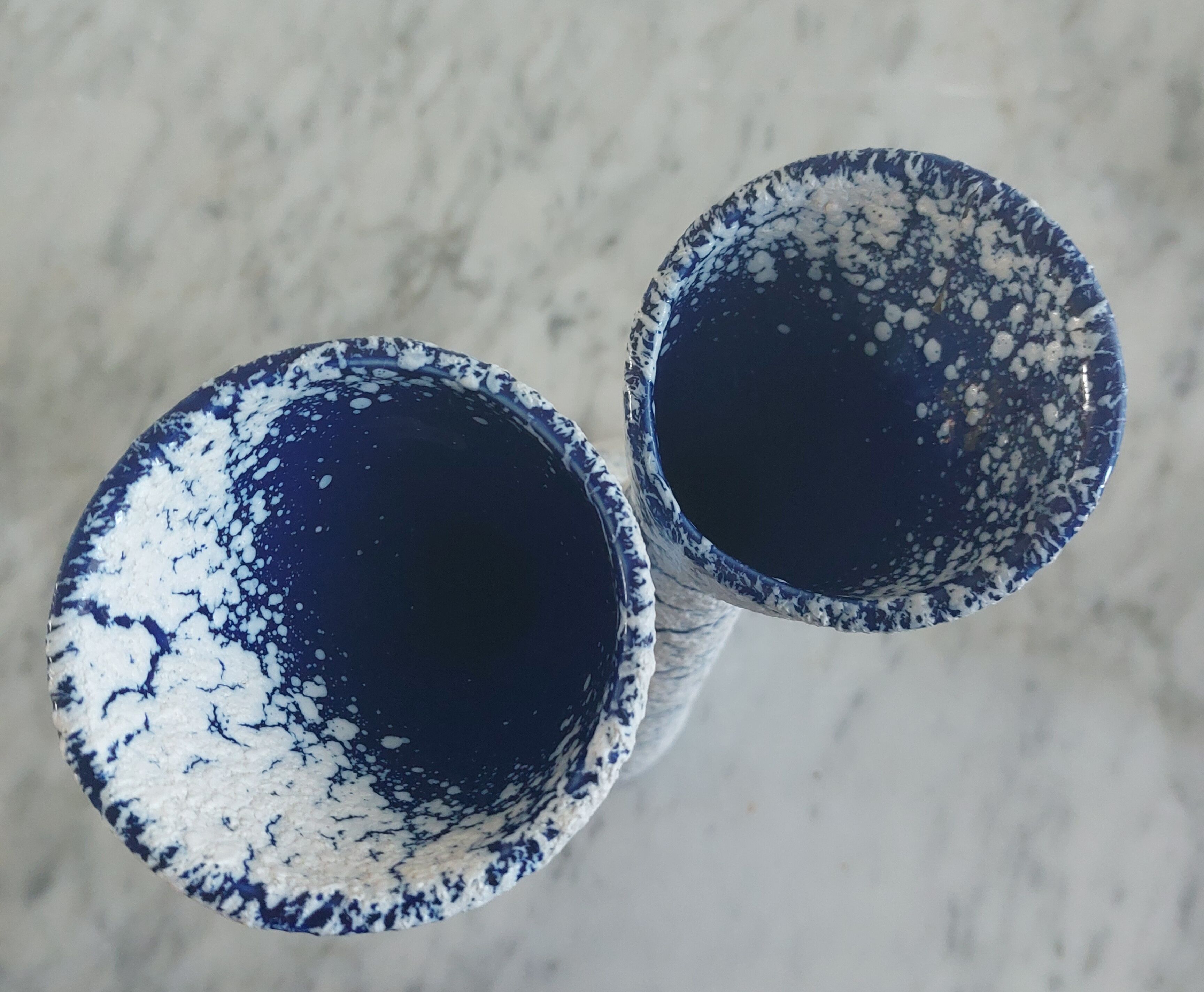 Double soliflore ceramic vase