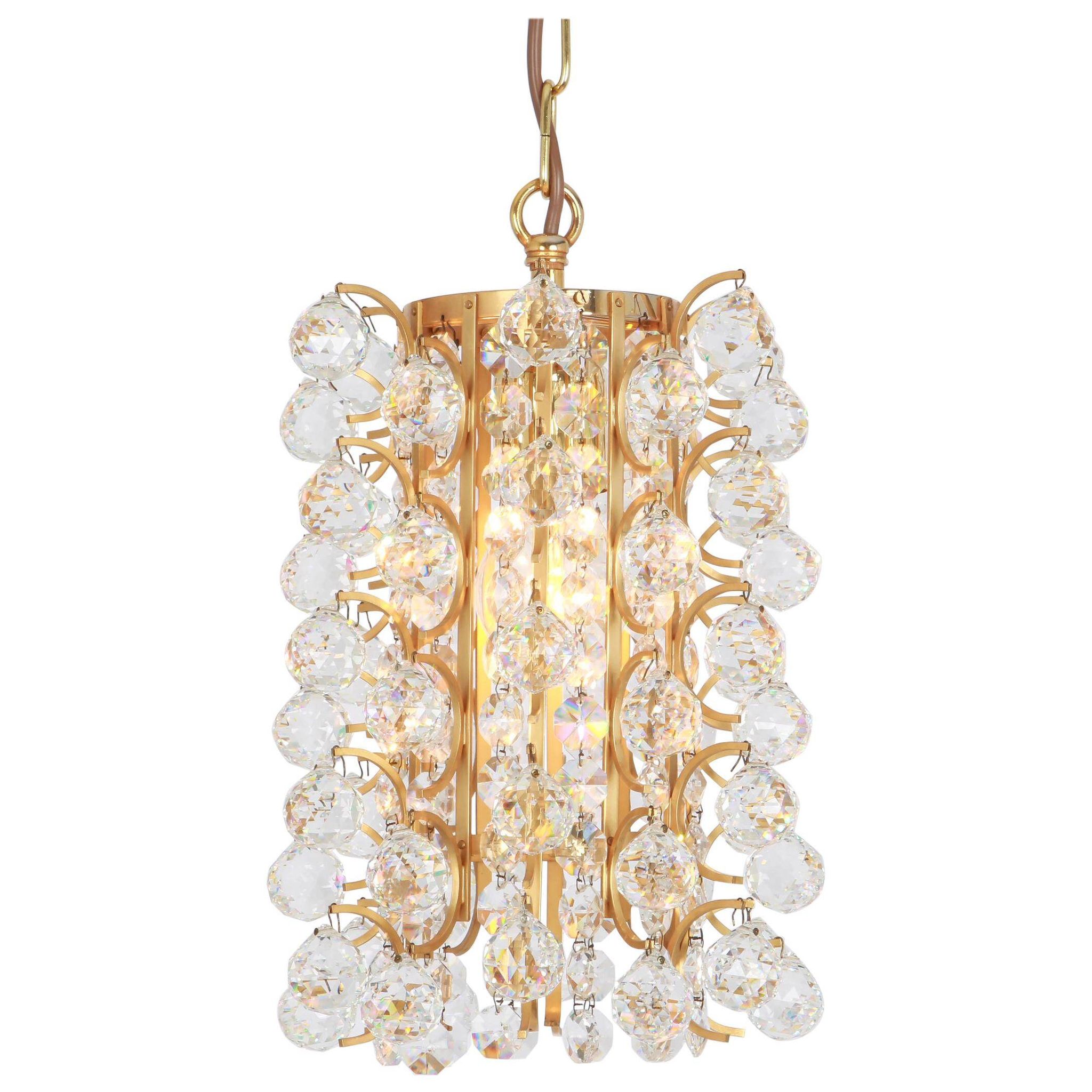 Small golden brass pendant by Christoph Palme, Germany, 1970s.