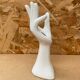 Antique White Ceramic Hand Soliflore Ring Sizer Vintage Decoration