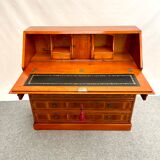English secretary desk from Marway brand, leather top and precious wood veneer