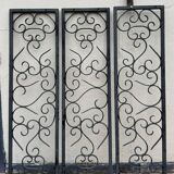 Set of 3 wrought iron grilles