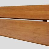 Farm table set and its 2 benches solid golden light wood