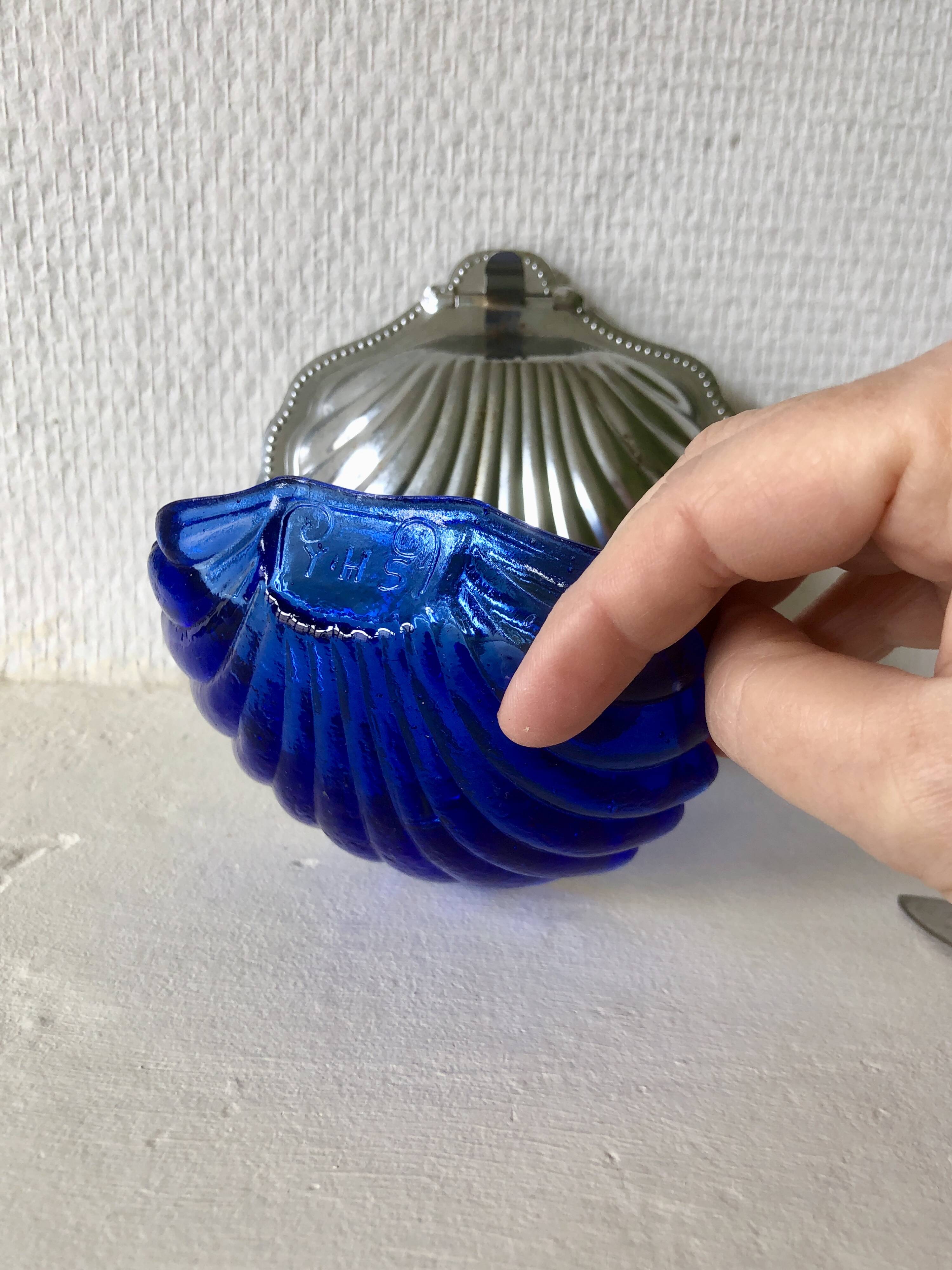 Persian blue shell butter dish