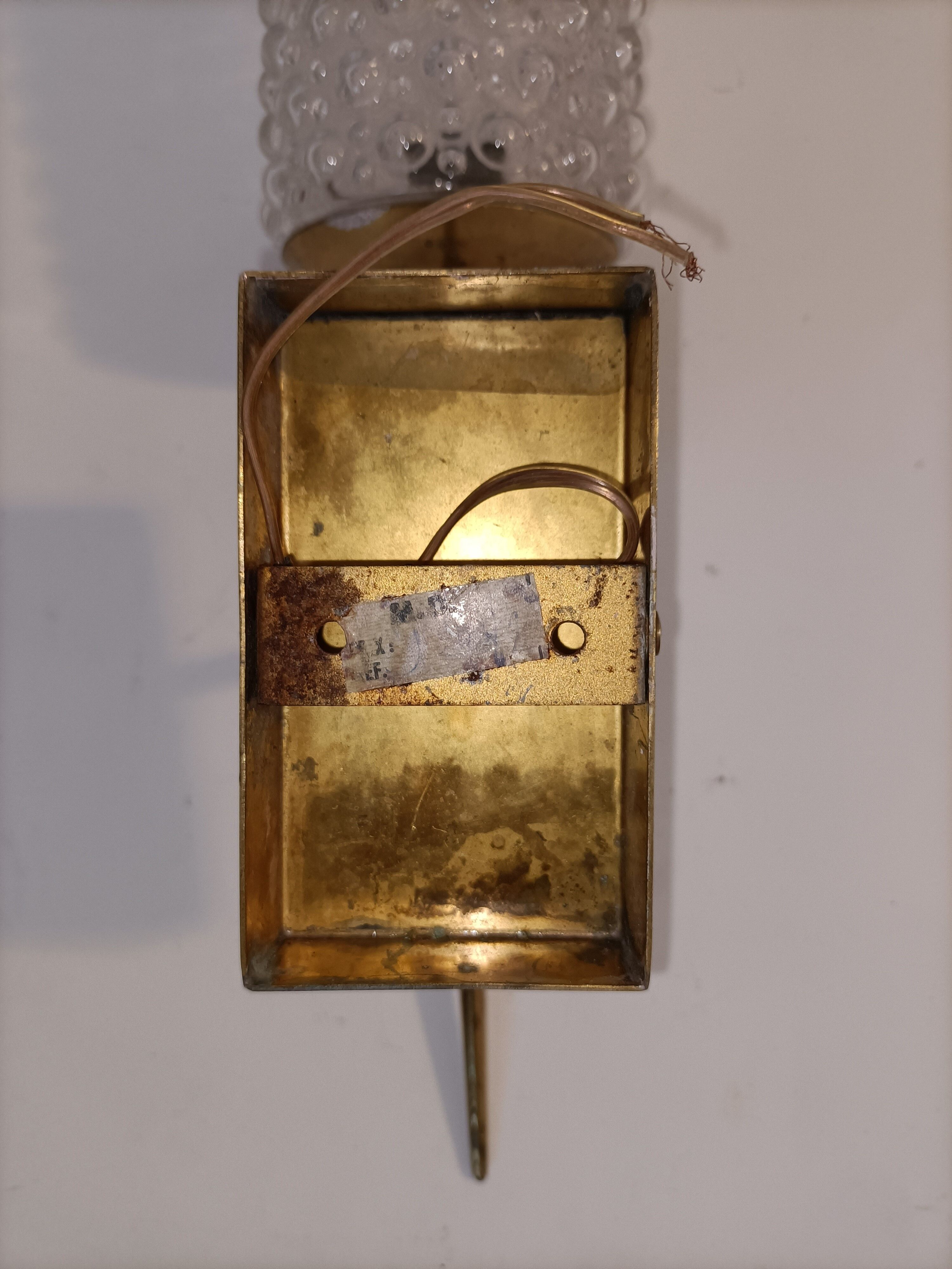 Wall lamp in golden brass Vintage. 1960.