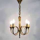 Chandelier Aux Trompes de Chasses in bronze 5 lights Louis XVI-Directoire style