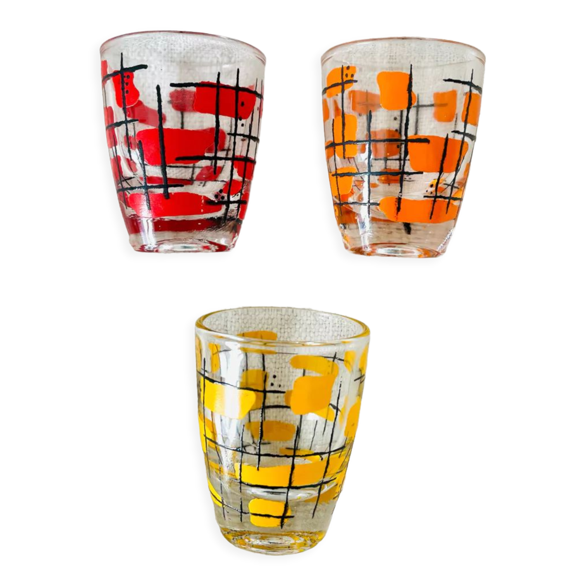 Lot de 3 petits verres liqueur vintage 50/60