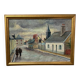 Oil painting Couple in a village 51.5cmX38cm canvas signed framed