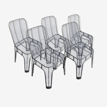 6 braided metal chairs