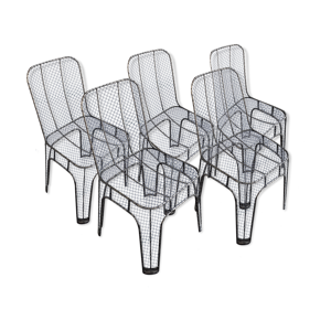 Lot de 6 chaises en métal