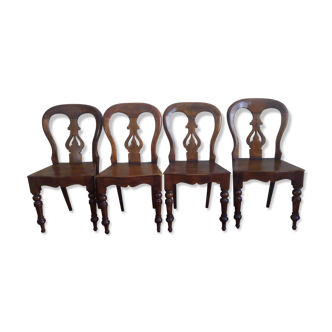 Lot de 4 chaises en bois Louis Philippe