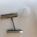 Chrome and black wall lamp Vintage, Italy 1960.