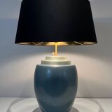 Blue ceramic lamp by Kosta