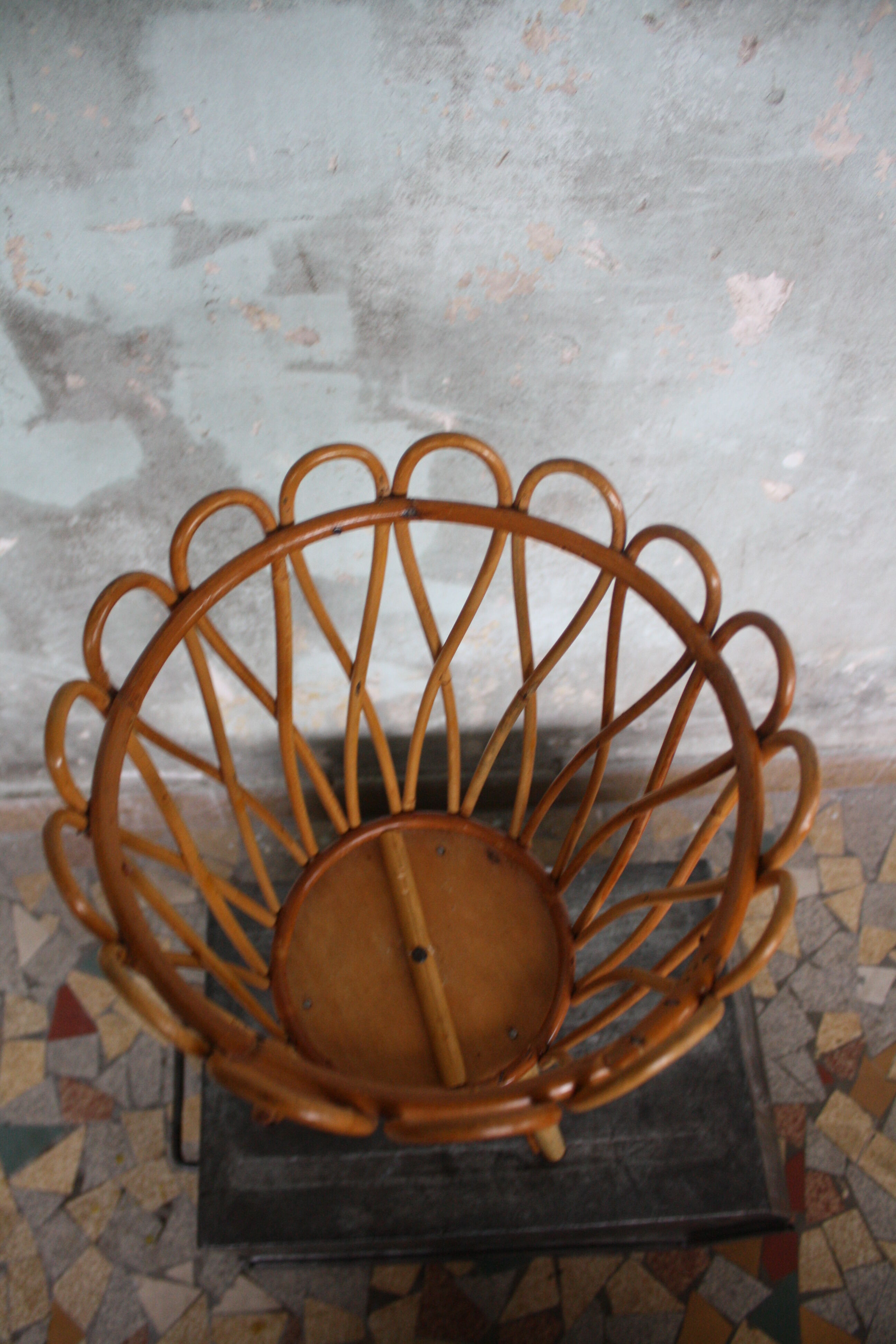 1960's vintage rattan worker