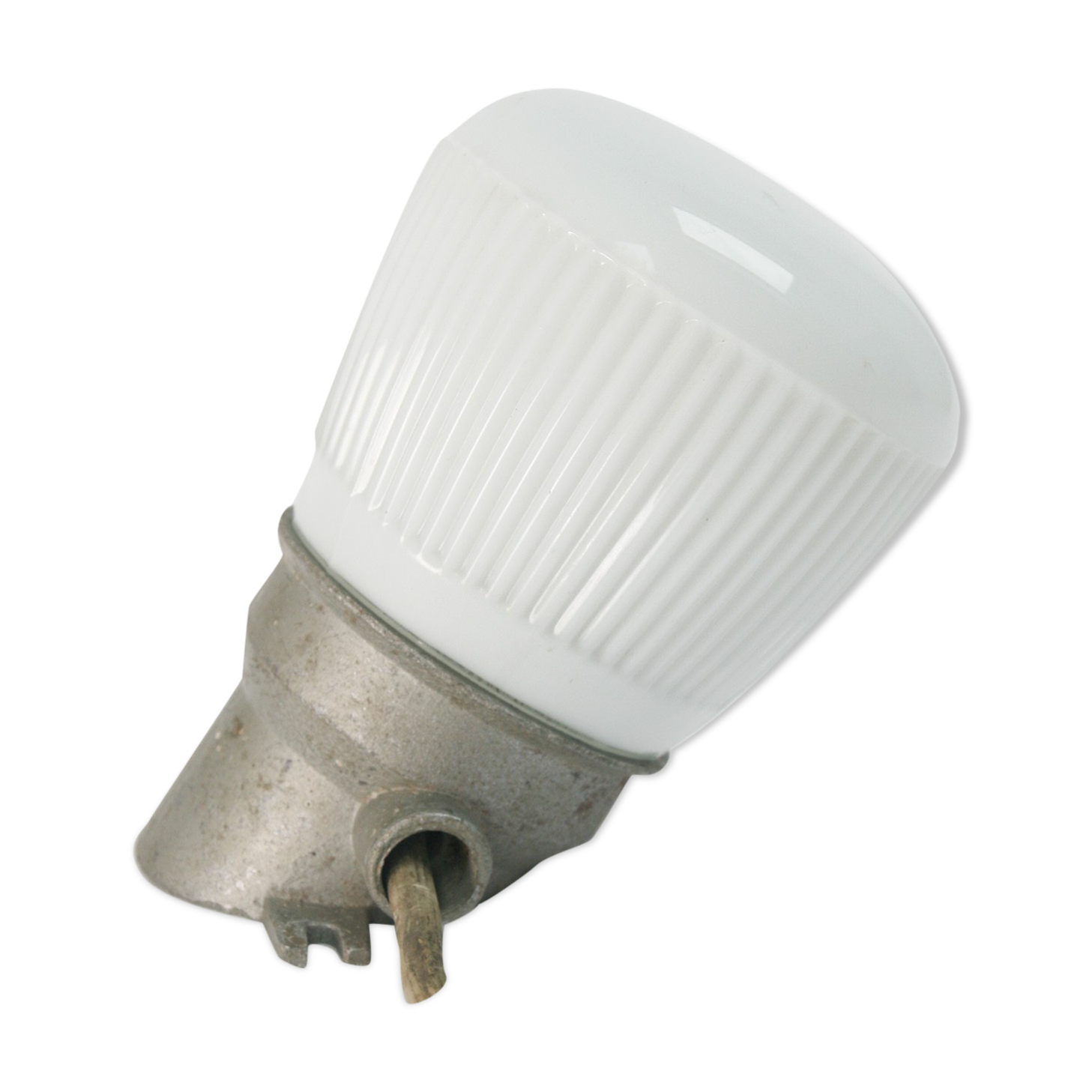 Vintage German Industrial Opaline Sconce