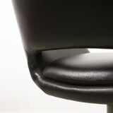 Italian Vintage Chocolate Brown Leather Office Chair