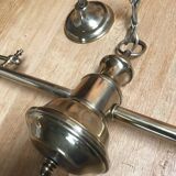 Luminaire 2 globes en verre et laiton