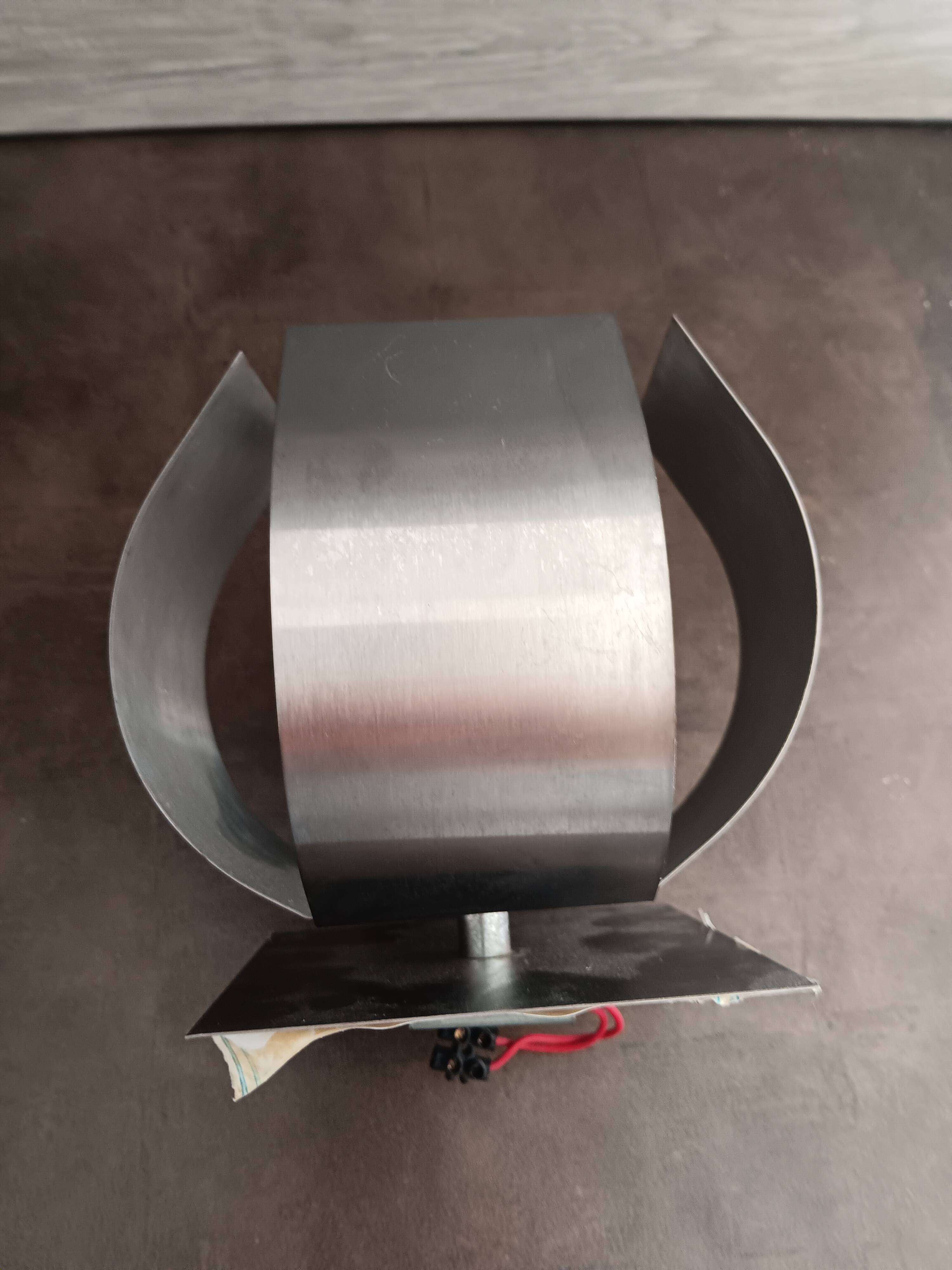 Stainless steel wall light from the 70s