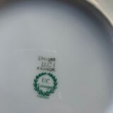 6 small plates in porcelain art deco octagonal shape pattern of roses.