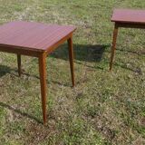 Pair of square wooden bistro tables 80 x 80 cm