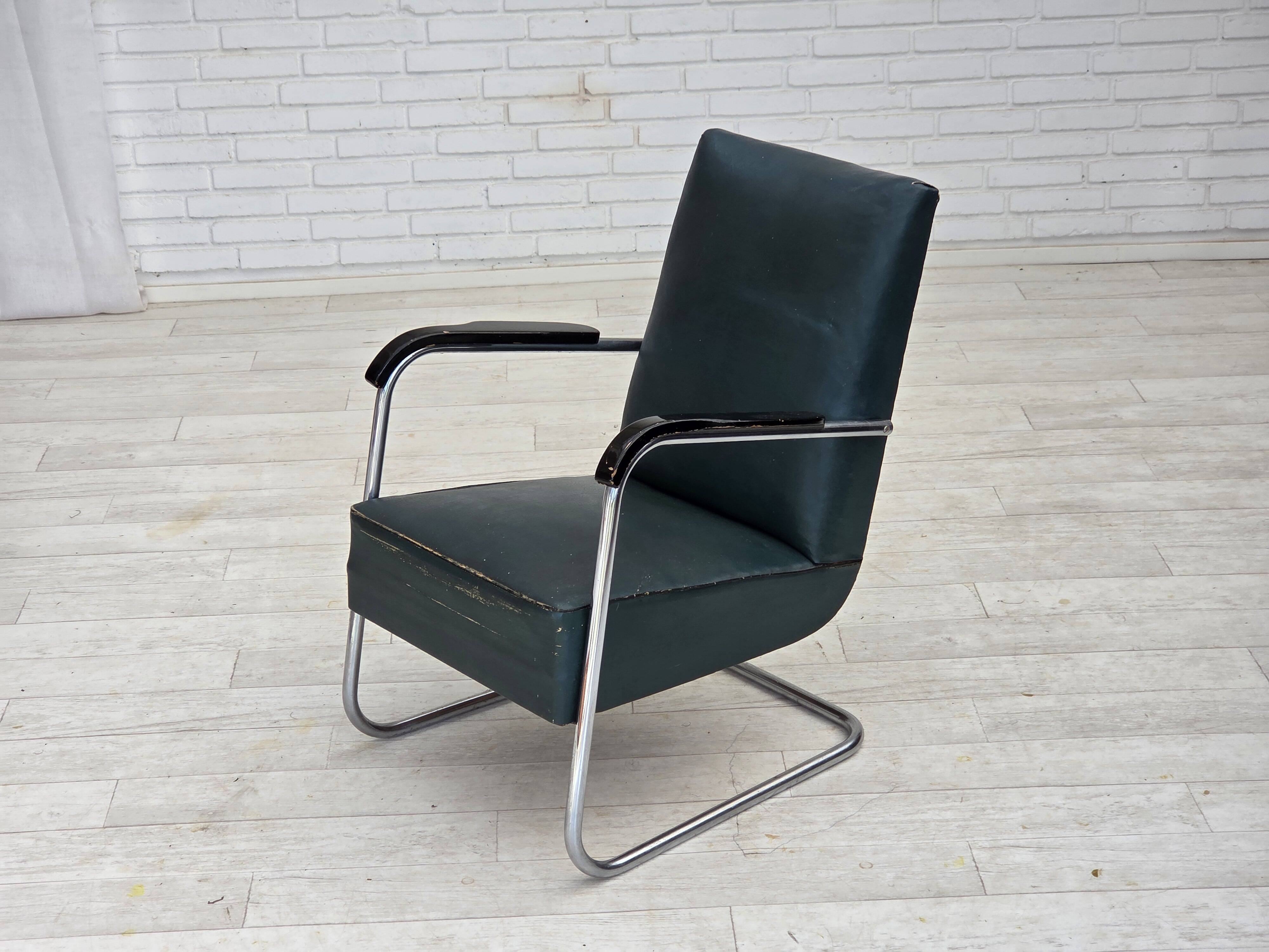 1950s, Scandinavian armchair in Bauhaus style, original condition.