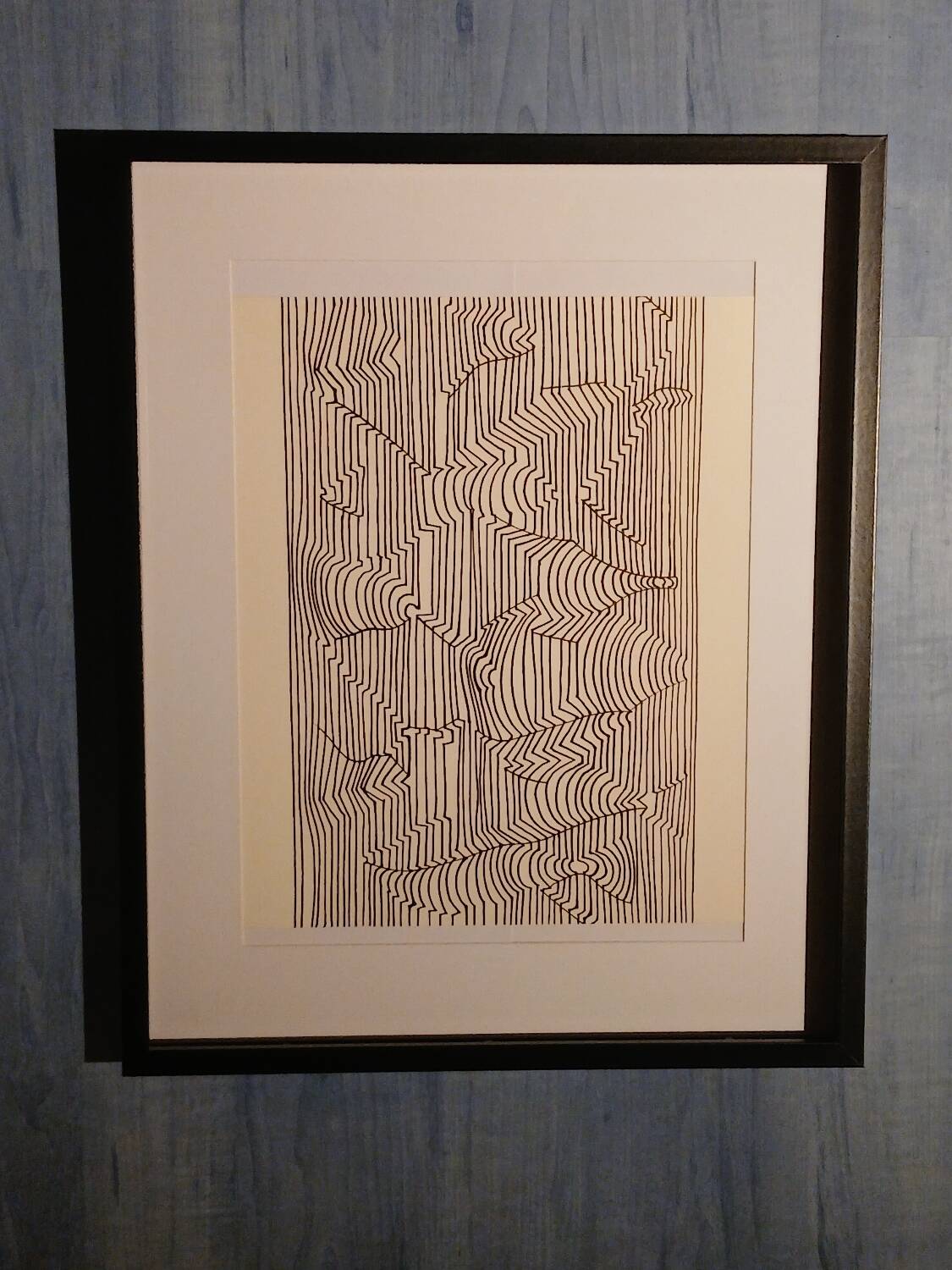 Tableau Vintage Art Optique - Victor Vasarely - Frame 40x40cm
