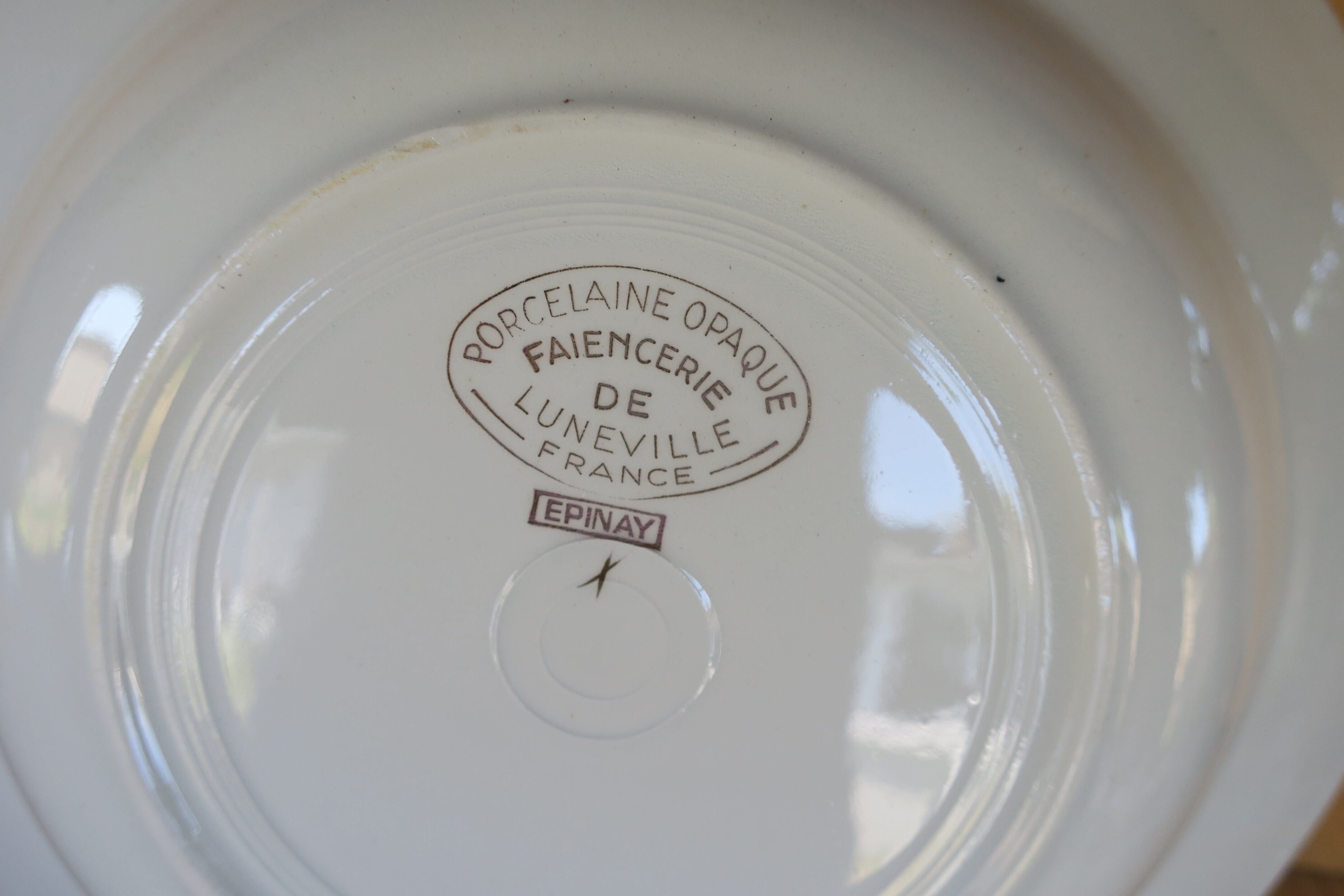 6 vintage Luneville hollow plates