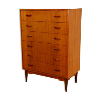 Chest of drawers "tallboy" in teak, Denmark, 1960