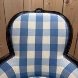 Louis XVI style bergère armchair in blackened wood
