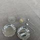 Crystal and silver metal saleron vintage 1950