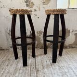 Paire de tabourets corde