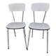 Pair of vintage chairs in light Formica and chrome metal – 1960s
