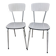 Pair of vintage chairs in light Formica and chrome metal – 1960s
