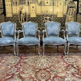 Set of 4 Louis XV style cabriolet armchairs