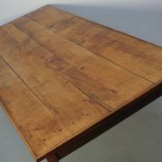 Table à manger en chêne de ferme rustique française du début du 20e siècle