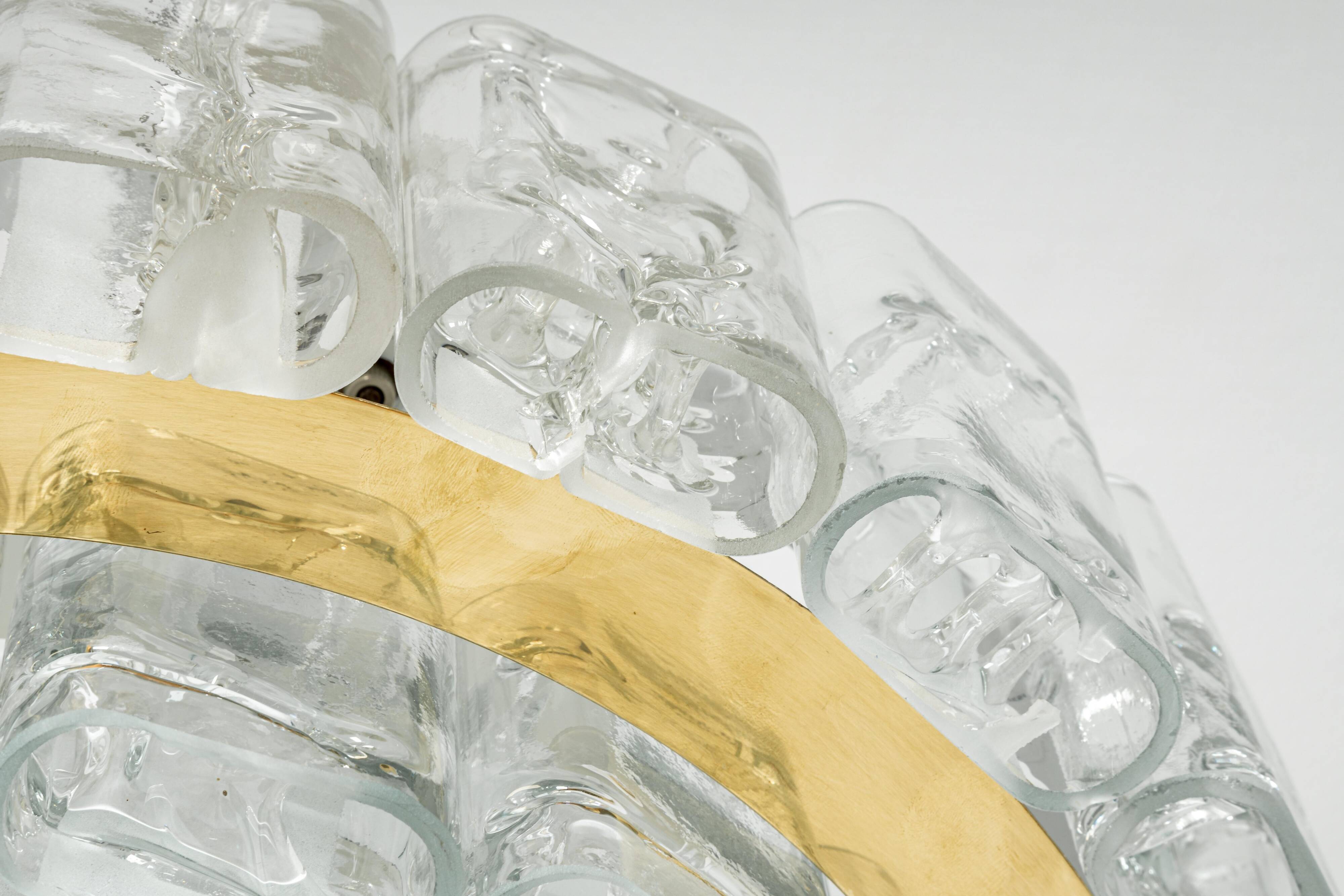 Glass tube chandelier from Murano by Doria, Germany, 1960s.