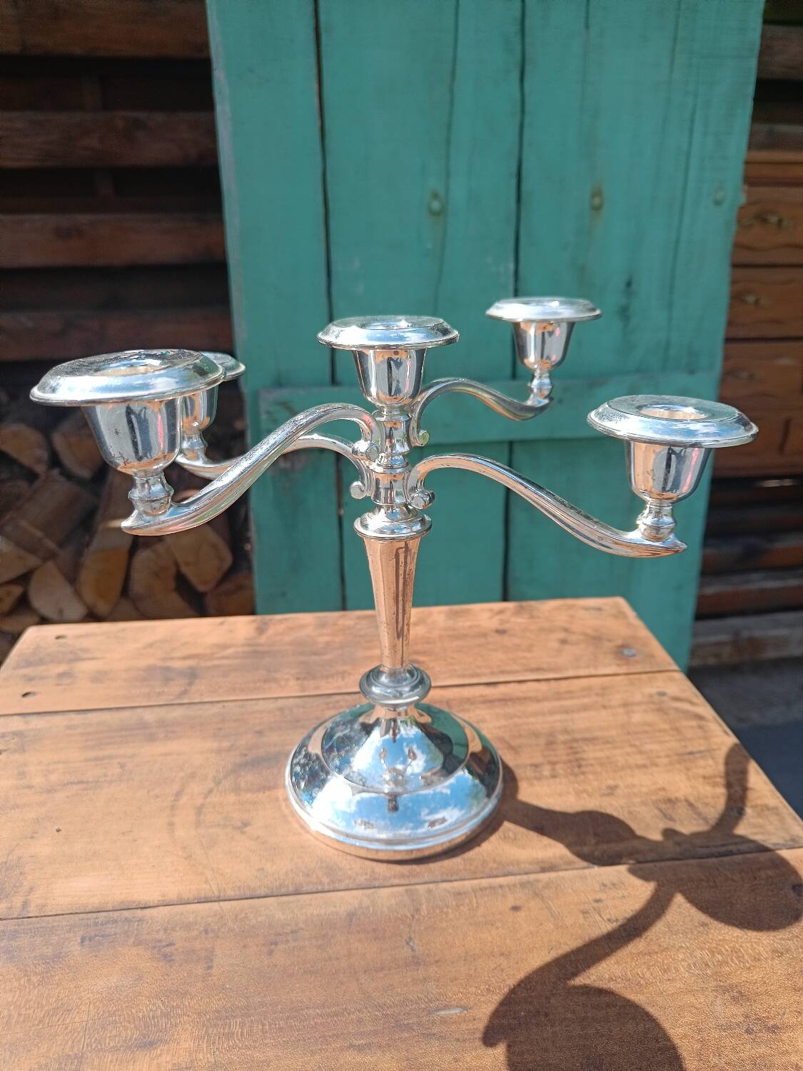 English silver candelabra candlestick