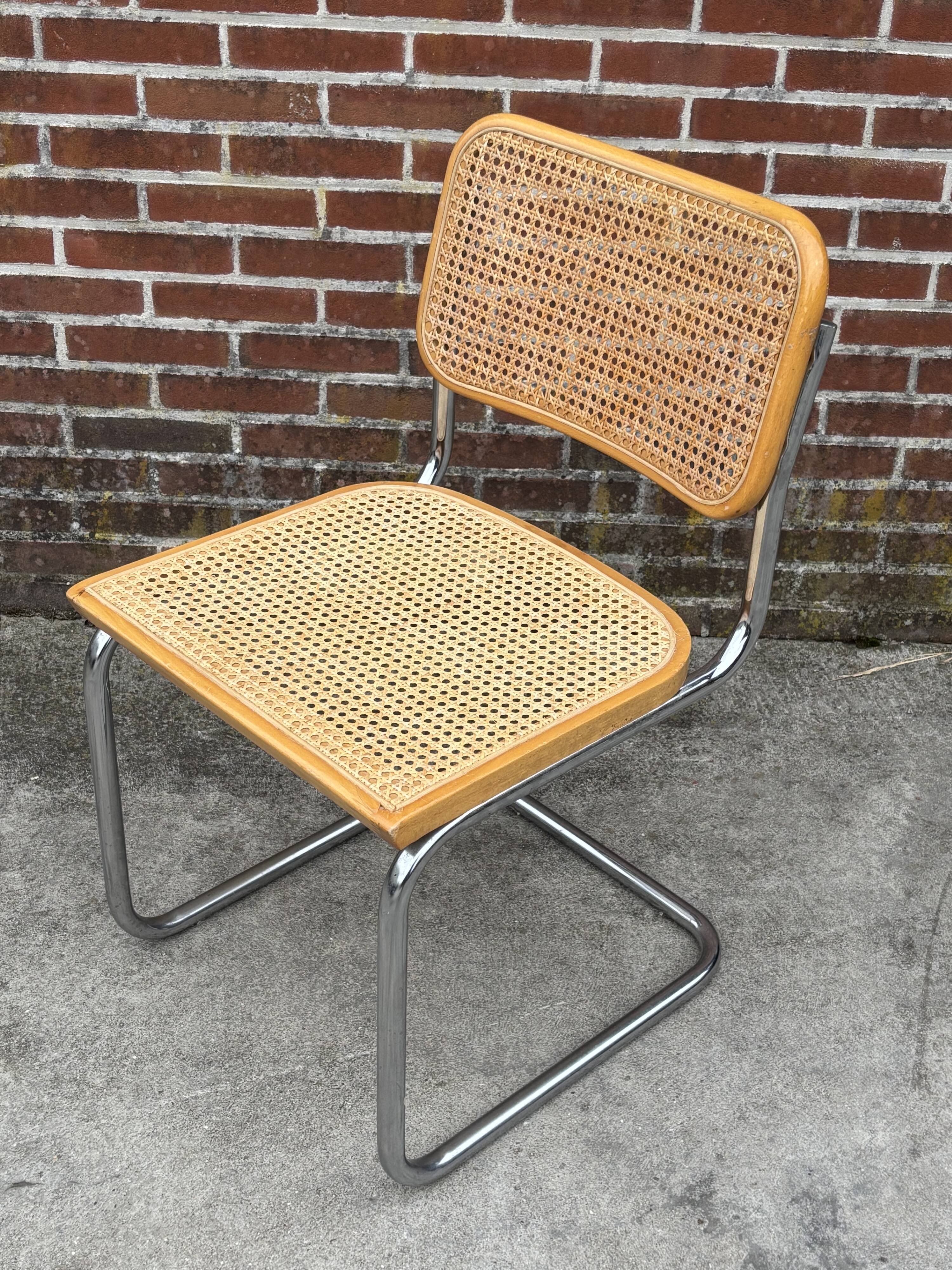 Set of 4 chairs Cesca B32 designed by Marcel Breuer design made in Italy