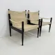 Set of mid-century Danish safari chairs by Erik Wørts for Niels Eilersen, 1960s