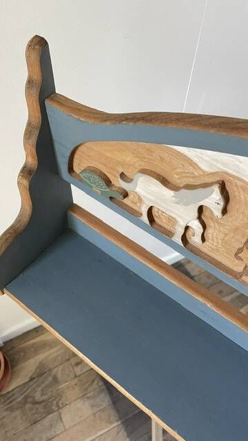 Vintage solid wood noah's ark shelf