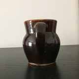 Handmade brown 70's ceramic jug pot