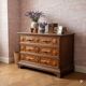 Commode ancienne baroque en noyer à 3 tiroirs, XVIIIe siècle