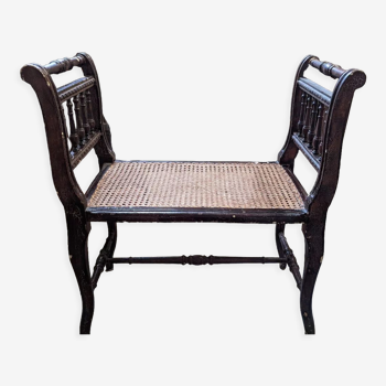 Banquette canné style Louis XV