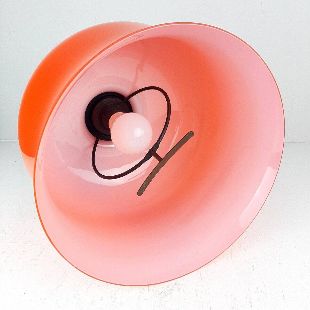 Vintage Red Glass Pendant, Italy, 1960s