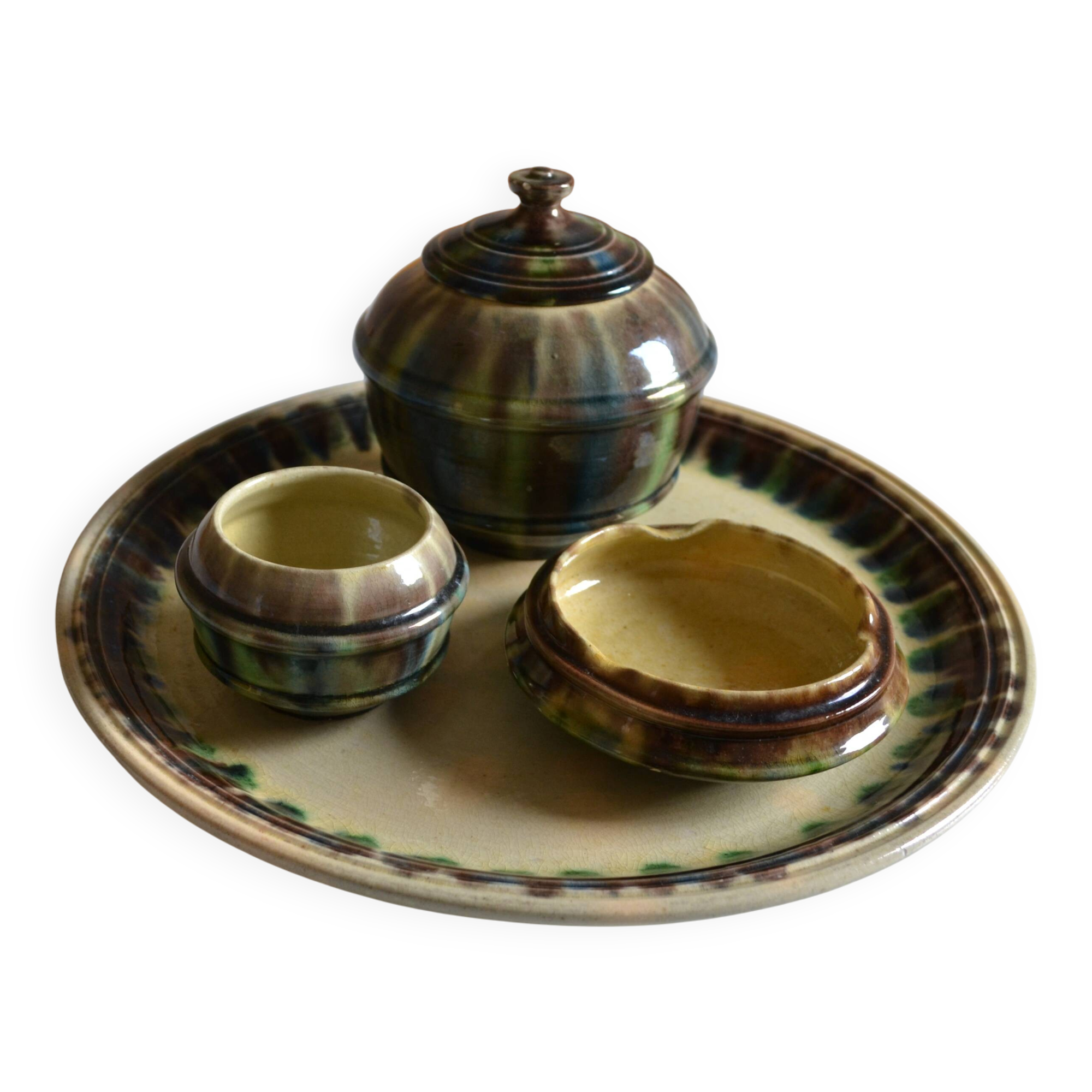 Sauveur Lunetta in Vallauris Vintage Ceramic 1950 Smoking Set