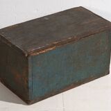 Petit coffre ancien patinée bleu cobalt (c.1920) #74