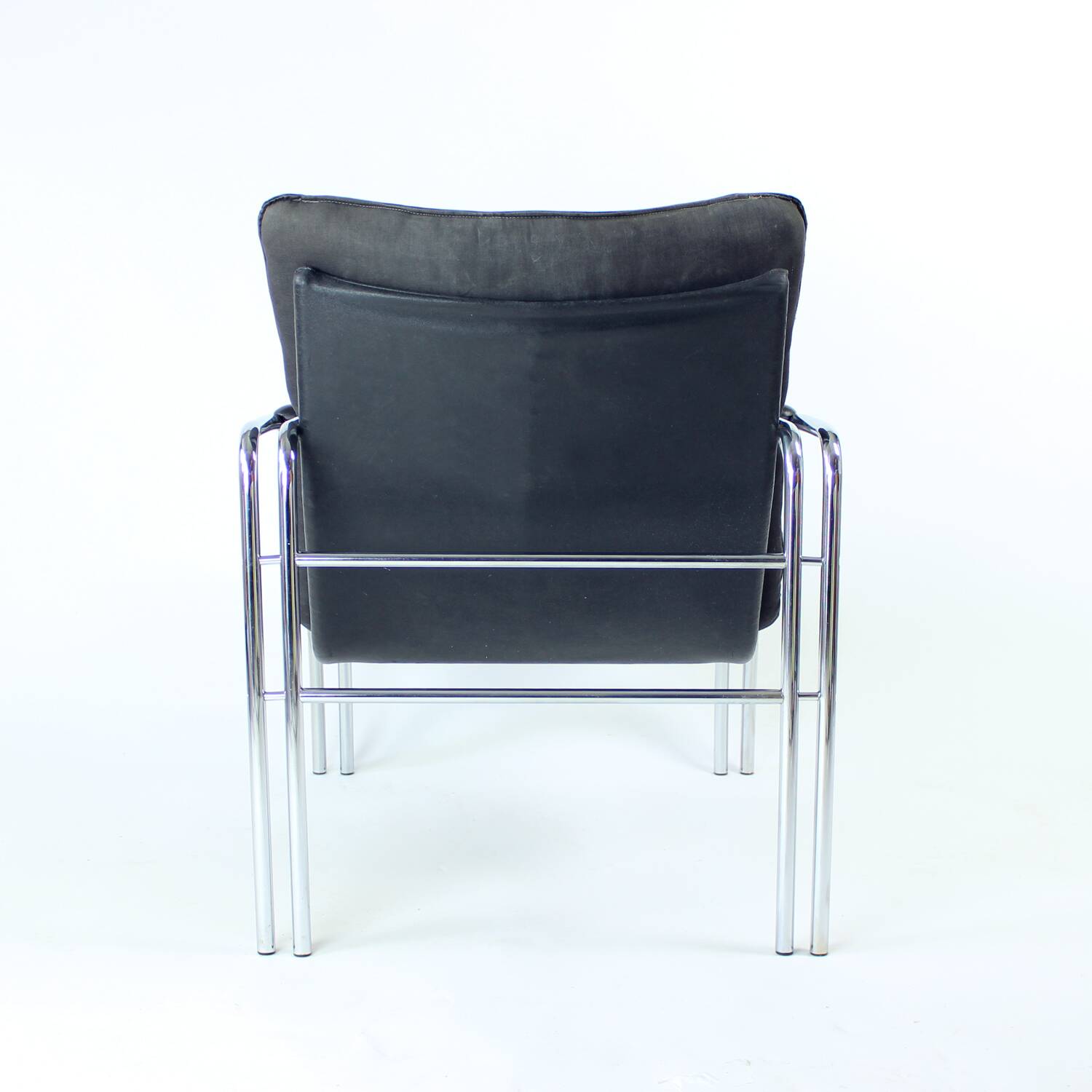 Fauteuil de salon chromé du milieu du siècle par Viliam Chlebo pour Kodreta, Tchécoslovaquie, années 1980