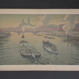 Lithograph by Henri Rivière Parisian Landscapes - The Trocadéro