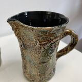 Fat lava ceramic vase and pitcher